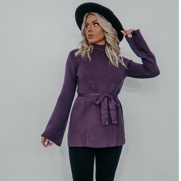 Hope’s Purple Turtleneck Tunic Top Medium - Picture 2 of 4